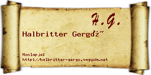 Halbritter Gergő névjegykártya