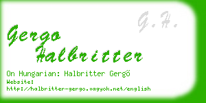 gergo halbritter business card